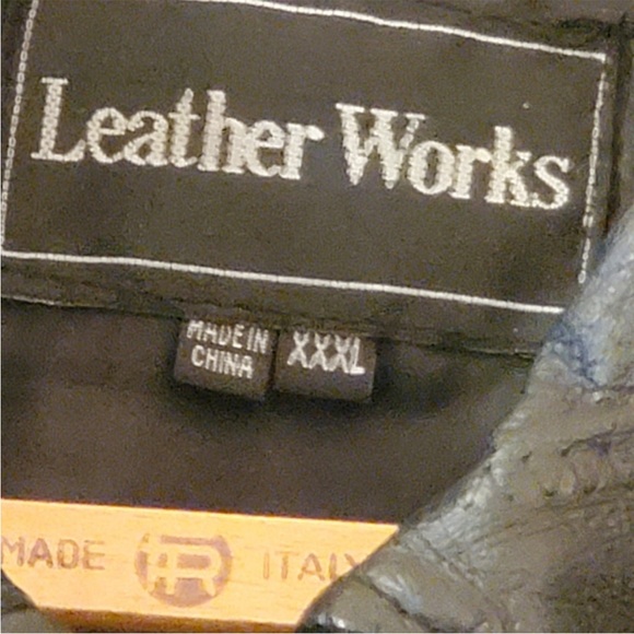 Leather Works brand Patchworked Leather Bomber coat. XXL - Picture 2 of 7